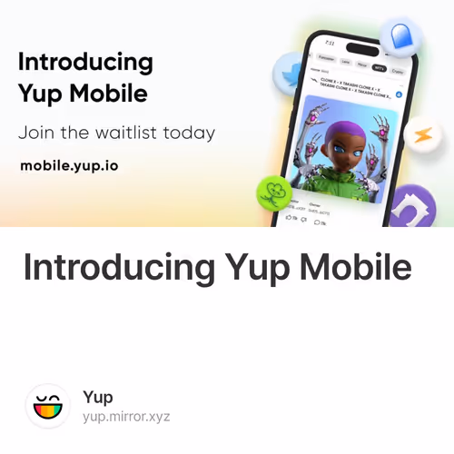 Introducing Yup Mobile 109/500