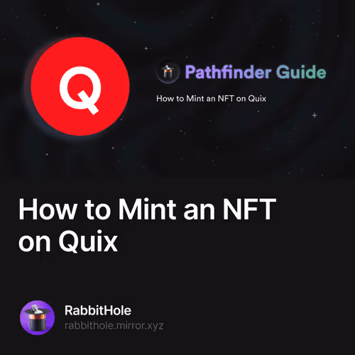 How to Mint an NFT on Quix 124/500