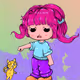 Young girl and little cat