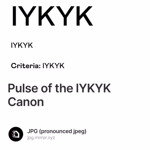 Pulse of the IYKYK Canon 23