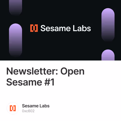 Newsletter: Open Sesame #1 1