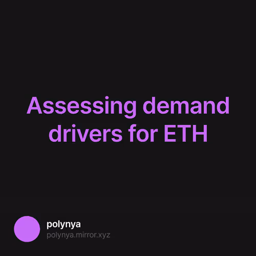 Assessing demand drivers for ETH 85/100