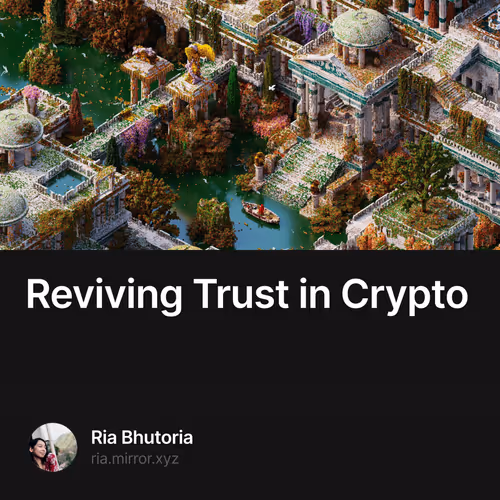 Reviving Trust in Crypto 8/500