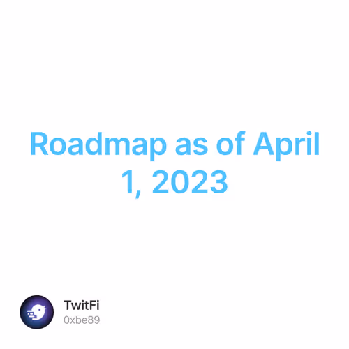 Roadmap as of April 1, 2023 30/500