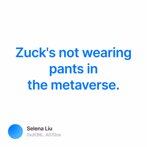Zucks not wearing pants in the metaverse.