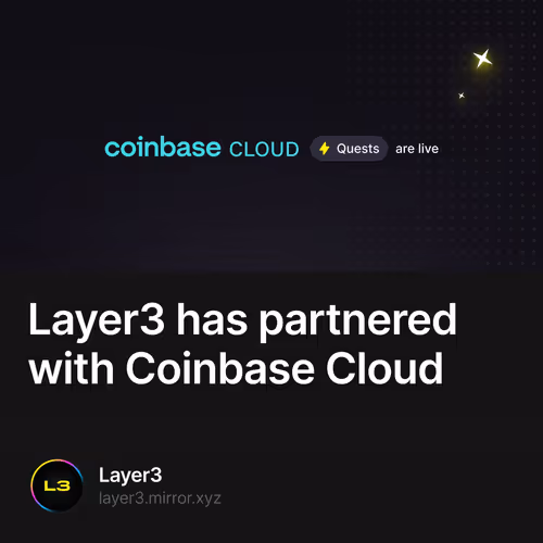 Layer3 has partnered with Coinbase Cloud 352/500