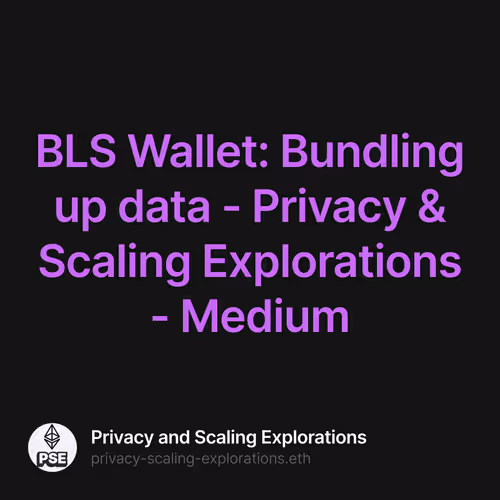 BLS Wallet Bundling up data - Privacy & Scaling Explorations - Medium