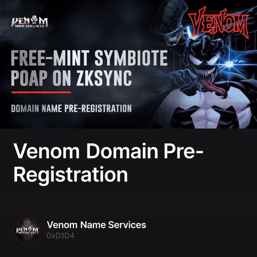 Venom Domain Pre-Registration 80