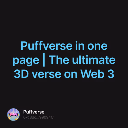 Puffverse in one page | The ultimate 3D verse on Web 3