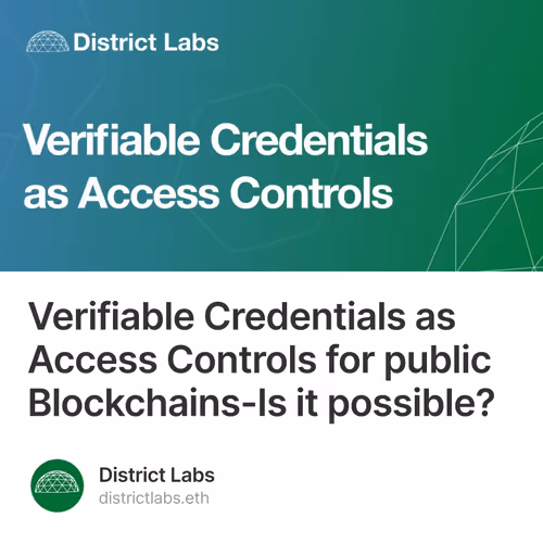 Verifiable Credentials as Access Controls for public Blockchains-Is it possible? 16/500