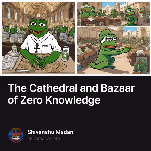 The Cathedral and Bazaar of Zero Knowledge 1