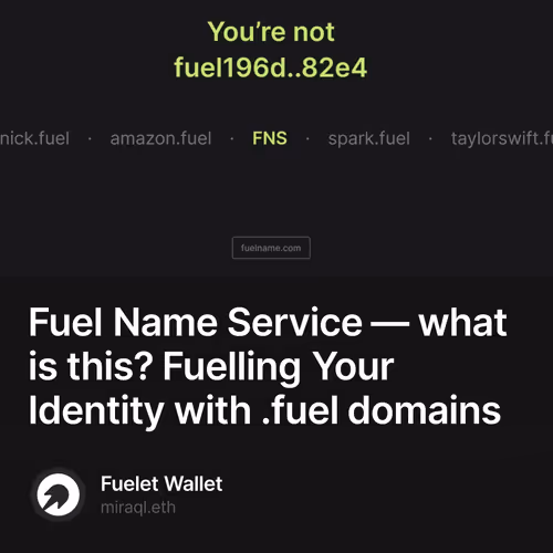 Fuel Name Service — what is this? Fuelling Your Identity with .fuel domains 107