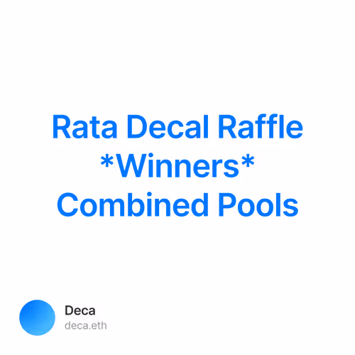 Rata Decal Raffle *Winners* Combined Pools 7/500