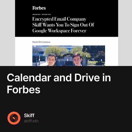 Calendar and Drive in Forbes 13/500