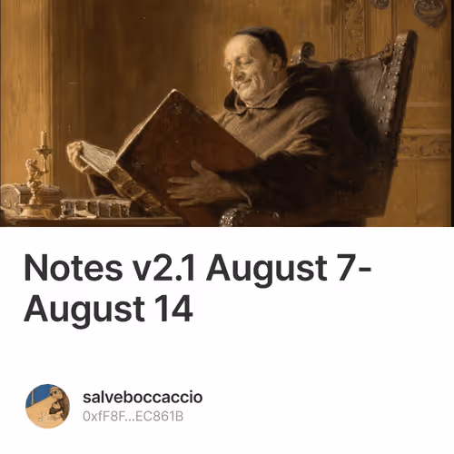 Notes v2.1 August 7-August 14
