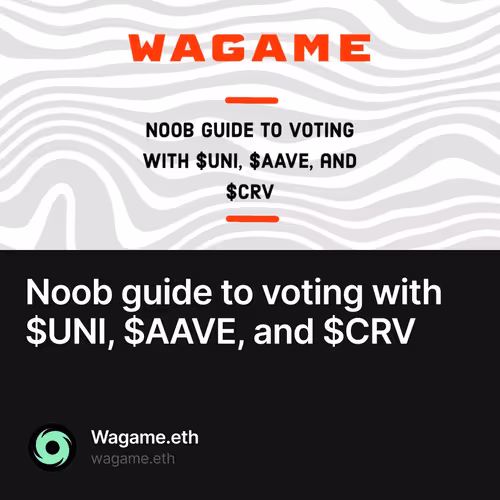 Noob guide to voting with UNI AAVE and CRV