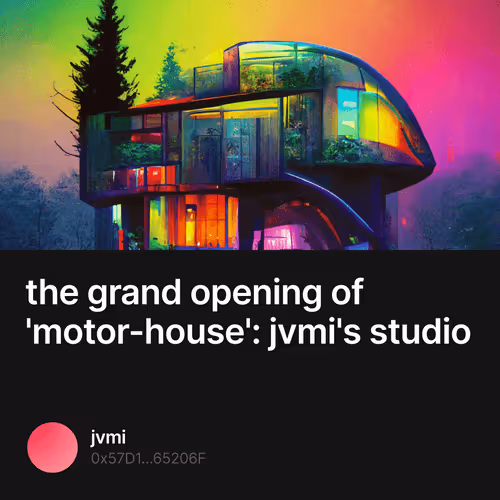 the grand opening of 'motor-house': jvmi's studio 200/999