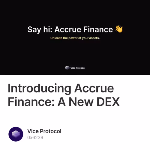 Introducing Accrue Finance: A New DEX 135/500