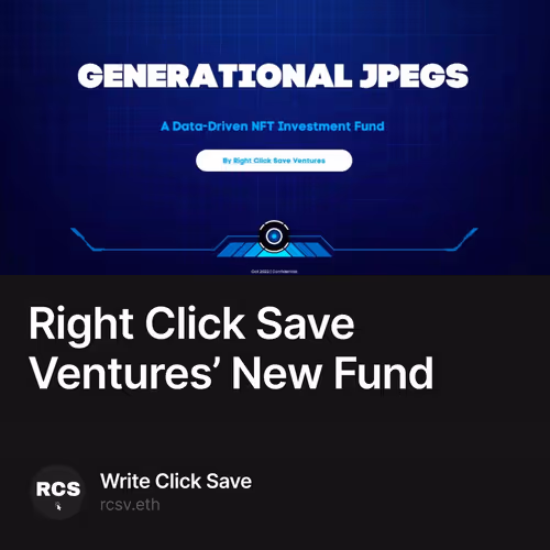 Right Click Save Ventures’ New Fund 1/500