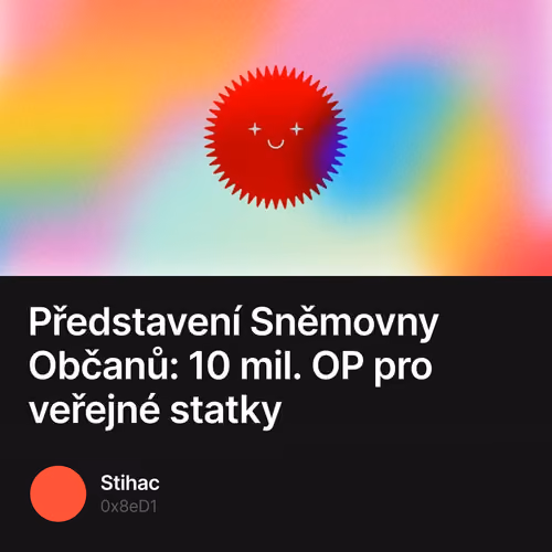 Představení Sněmovny Občanů: 10 mil. OP pro veřejné statky 1/500