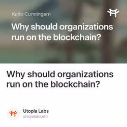 Why should organizations run on the blockchain? 5/500