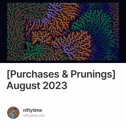 [Purchases & Prunings] August 2023 9