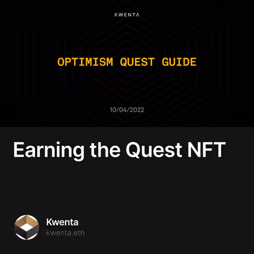 Earning the Quest NFT 29/500