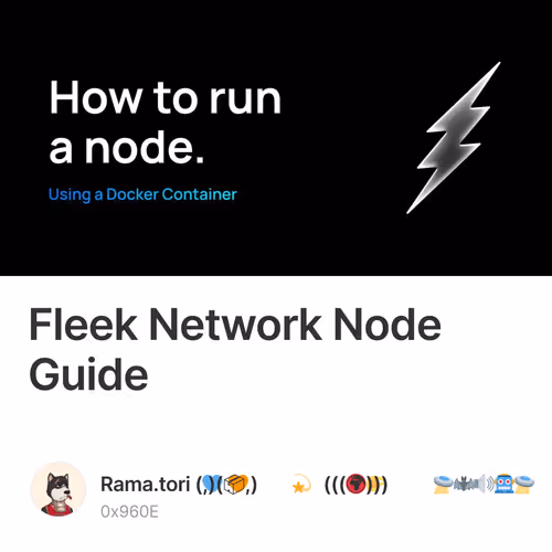 Fleek Network Node Guide 1/500