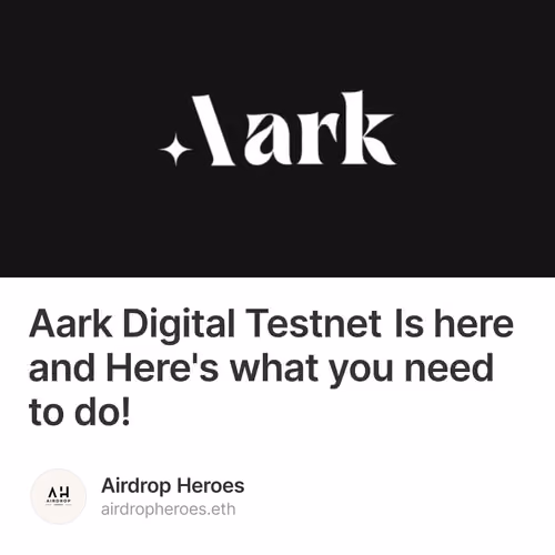Aark Digital Testnet Is here and Here's what you need to do! 1