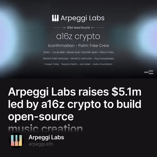 Arpeggi Labs raises $5.1m led by a16z crypto to build open-source music creation 404/500