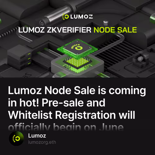 Lumoz Node Sale is coming in hot! Pre-sale and Whitelist Registration will officially begin on June 17th 19