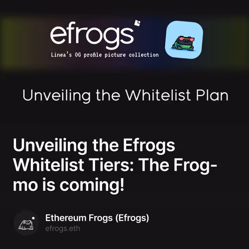 Unveiling the Efrogs Whitelist Tiers: The Frog-mo is coming!  108