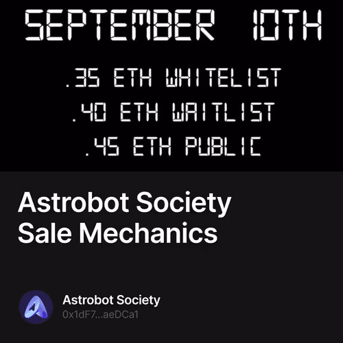 Astrobot Society Sale Mechanics