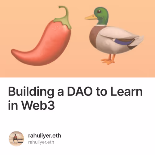 Building a DAO to Learn in Web3