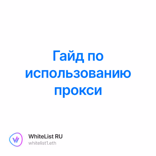 Гайд по использованию прокси 3/500