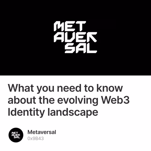 What you need to know about the evolving Web3 Identity landscape  1/500