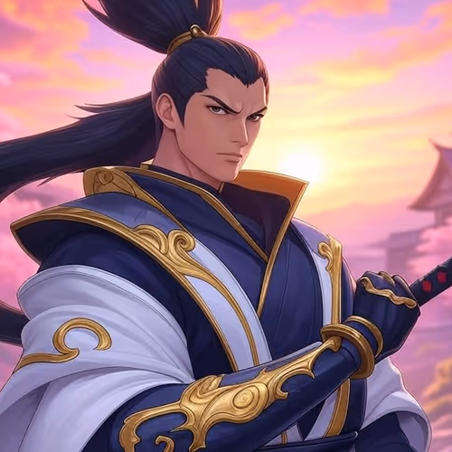 White Haird Swordsman Original