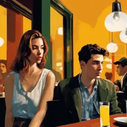 Young Couple at Restaurant Counter