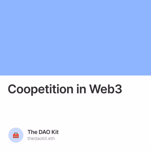 Coopetition in Web3 37/500