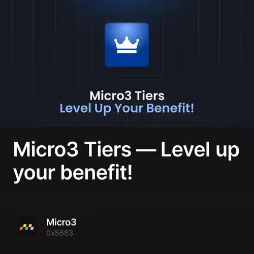 Micro3 Tiers — Level up your benefit! 2