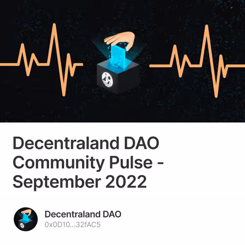 Decentraland DAO Community Pulse - September 2022