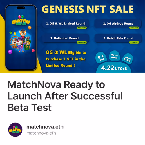 MatchNova Ready to Launch After Successful Beta Test 3/500