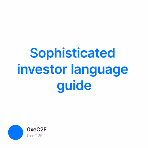 Sophisticated investor language guide 8/10