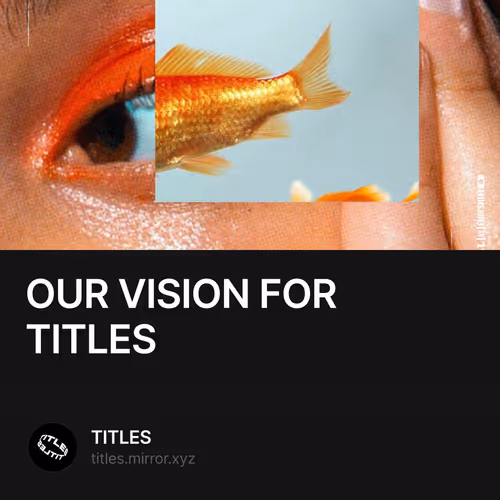 OUR VISION FOR TITLES 212/500
