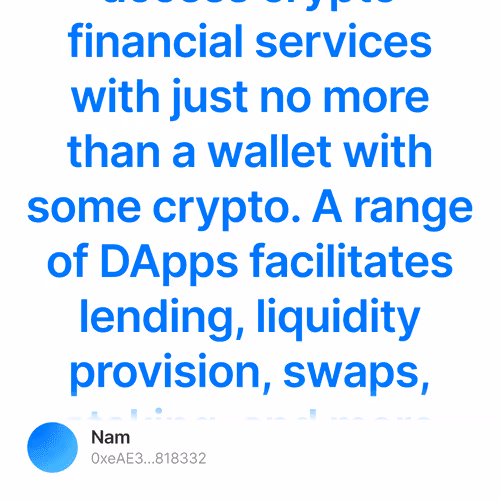 DeFi lets users access crypto financial services with just no more than a wallet with some