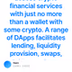 DeFi lets users access crypto financial services with just no more than a wallet with some