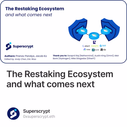 The Restaking Ecosystem and what comes next  2/500
