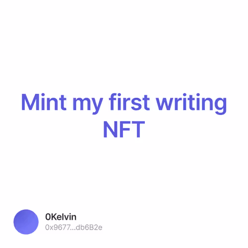 Mint my first writing NFT
