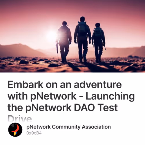 Embark on an adventure with pNetwork - Launching the pNetwork DAO Test Drive 1/500