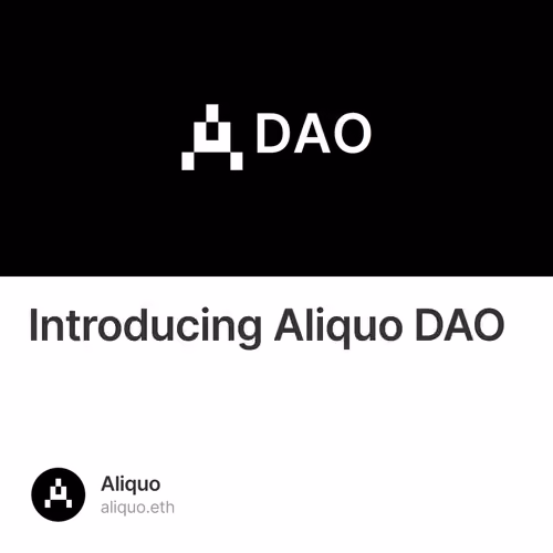 Introducing Aliquo DAO 5/500